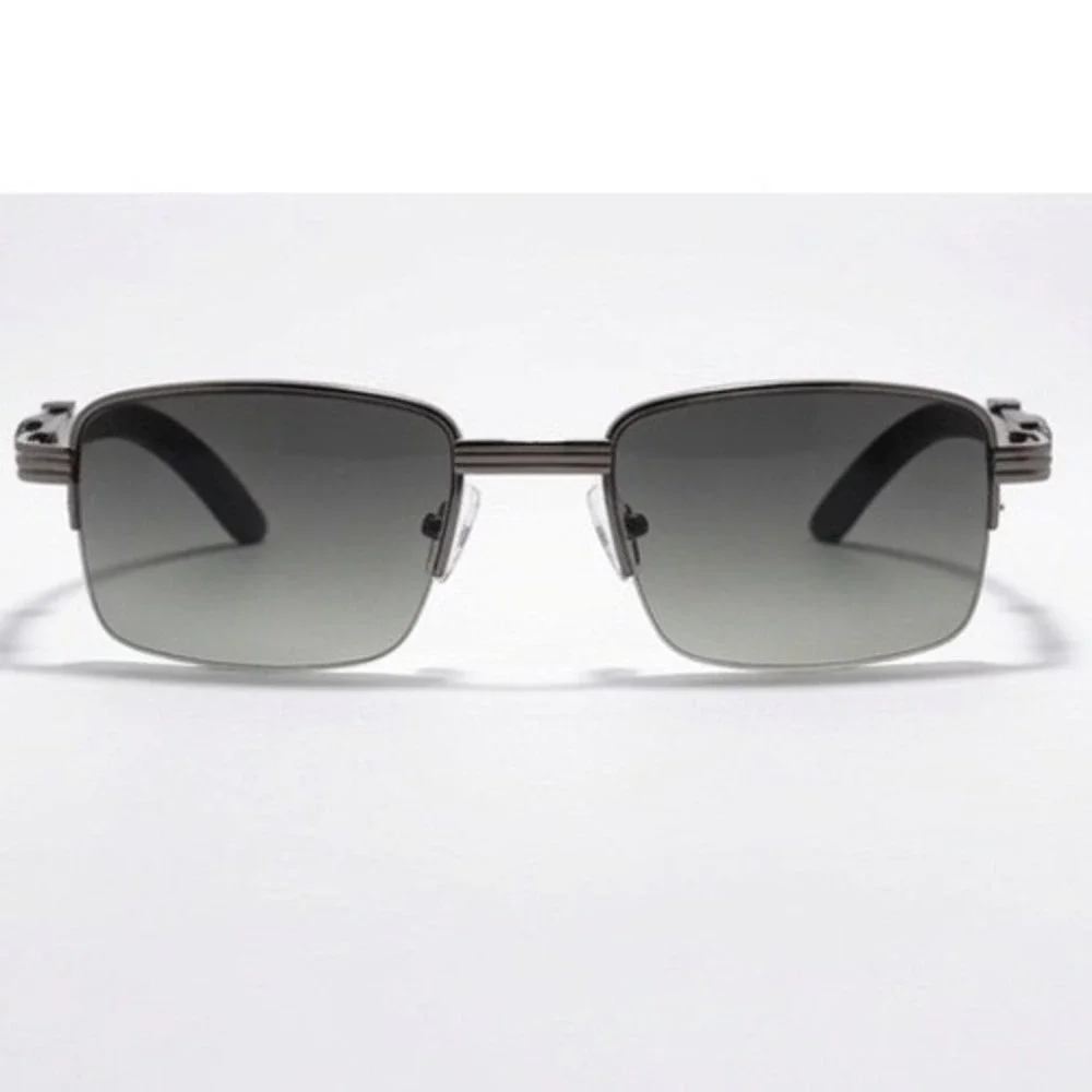 Mens Sunglasses Luxury rimless spectacles designed right metallic bridge hinge
